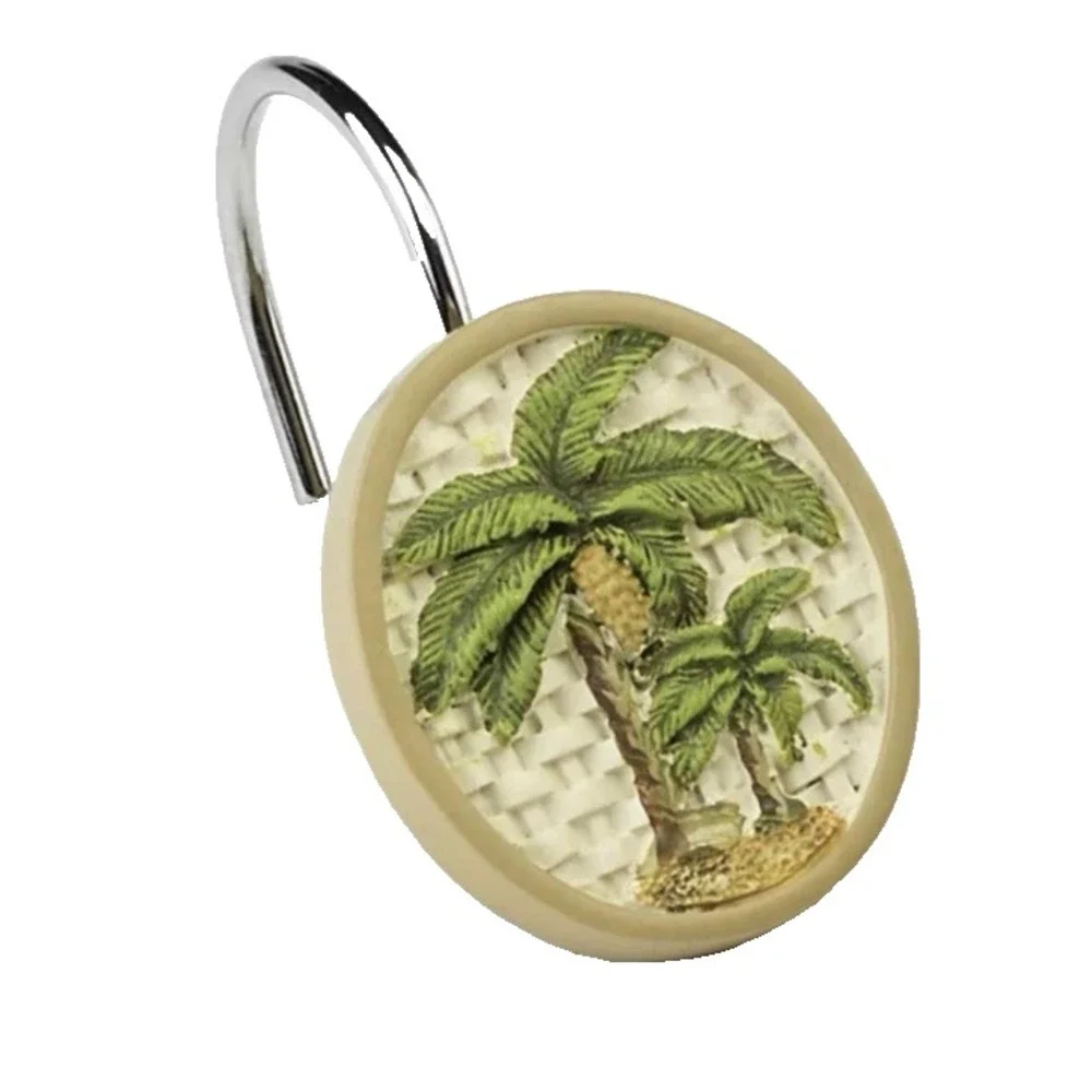 Vintage Bed Bath & Beyond Avanti Linens‎ Colony Palm Collection 12 Shower Hooks